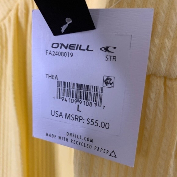 NWT ONEILL THEA KNIT ROMPER IN YELLOW . SIZE LARGE - Picture 16 of 16